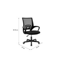 Silla de Oficina Ergonómica de Malla de Tela Azul con Reposabrazos - 56x47x85-95 cm, Confort y Estilo para Trabajo y Estudio.