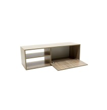 Mueble TV con Estantes y 1 Puerta en Color Cambria - 120x40x38 cm: Organización y Estilo para tu Sala.